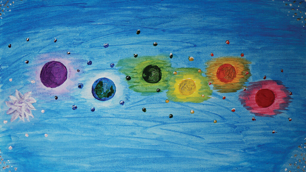 Chakras of the universe. painting by Karen Kubicko