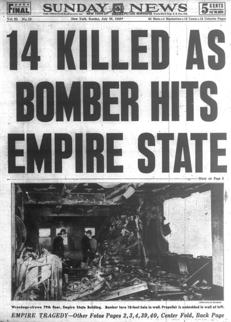 Sunday news July 29, 1945 plane crash